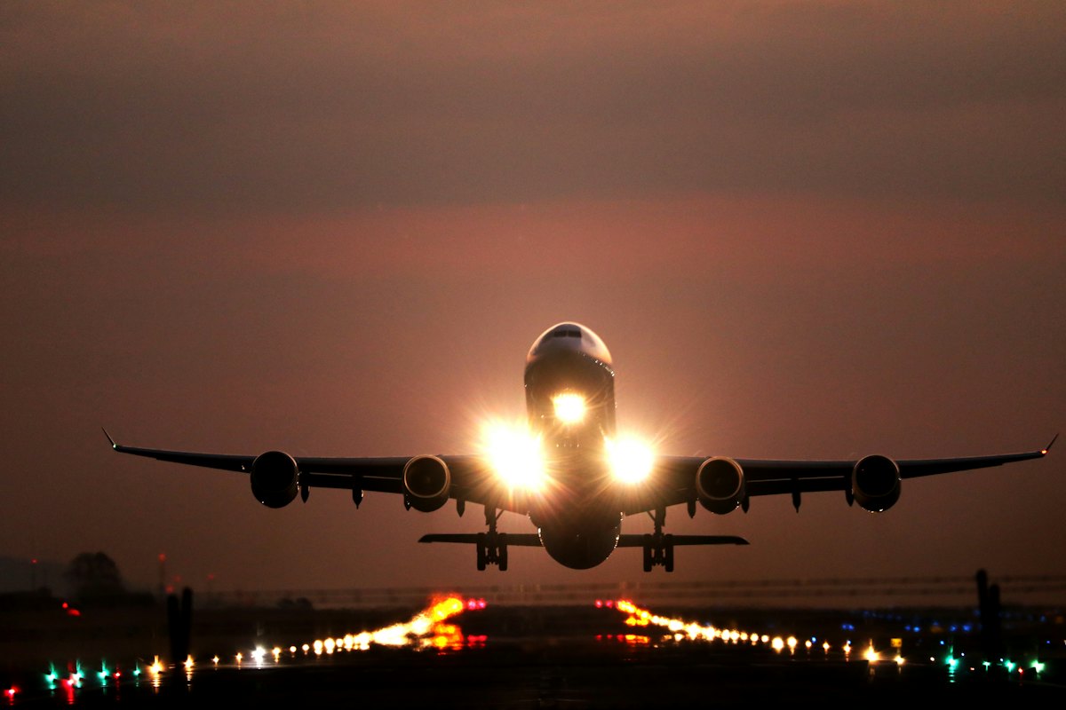 Aircraft departing at night